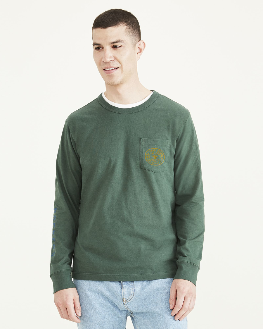 (image for) Bright Long Sleeve Pocket Tee, Regular Fit